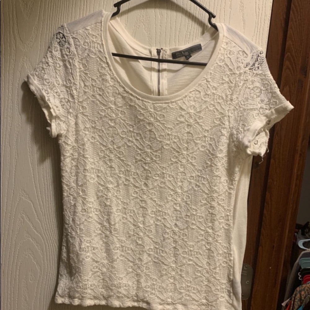 White Lacey top